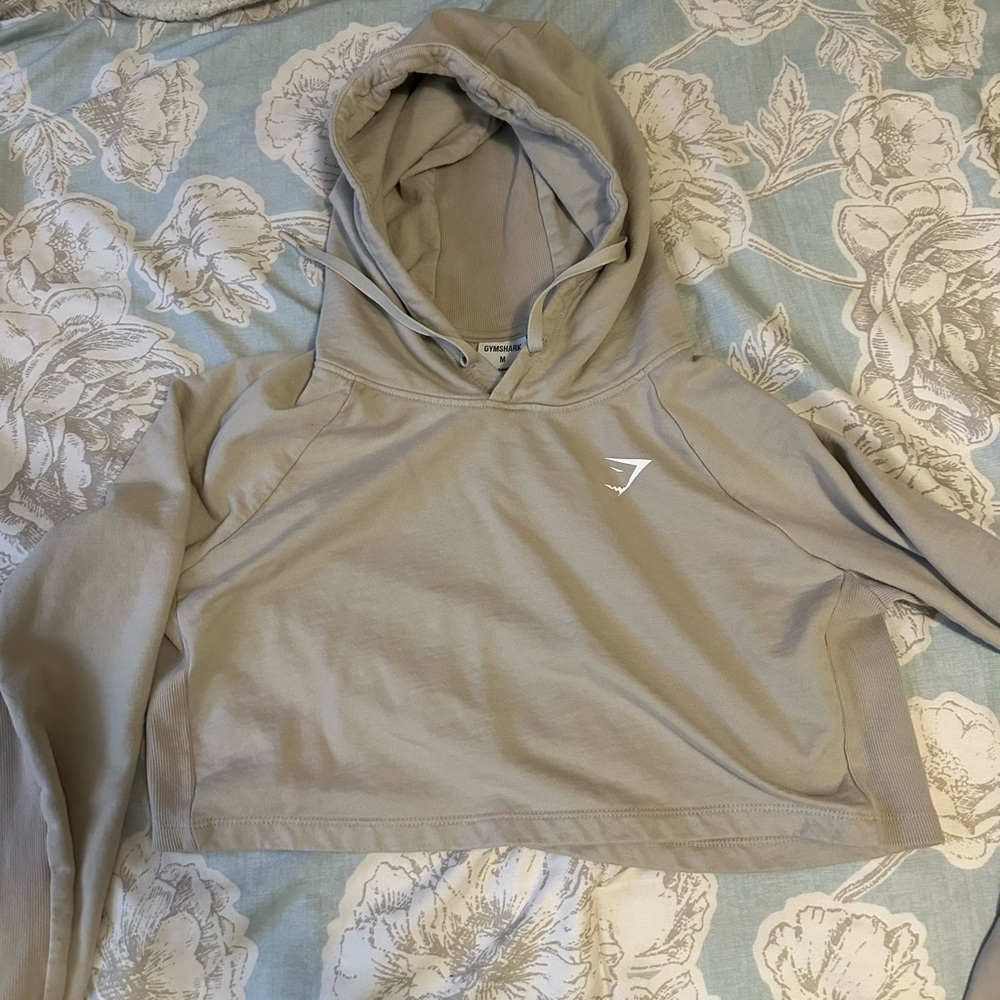 Brown Gymshark Cropped Hoodie